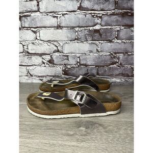 Real Natural Purple Metallic Leather Strap Sandals Women Sz 41EU/10.5M US Turkey